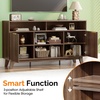 image:imageVINGLI 58 Fluted TV Stand for TVs up to 70 Modern TV Stand with Storage amp Adjustable Shelves Elegant Media Console Entertainment Center for Living Room amp Bedroom WalnutWalnut Wood