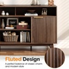 image:imageVINGLI 58 Fluted TV Stand for TVs up to 70 Modern TV Stand with Storage amp Adjustable Shelves Elegant Media Console Entertainment Center for Living Room amp Bedroom WalnutWalnut Wood