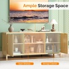 image:imageVINGLI 58 Fluted TV Stand for TVs up to 70 Modern TV Stand with Storage amp Adjustable Shelves Elegant Media Console Entertainment Center for Living Room amp Bedroom WalnutOak