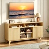 image:imageVINGLI 58 Fluted TV Stand for TVs up to 70 Modern TV Stand with Storage amp Adjustable Shelves Elegant Media Console Entertainment Center for Living Room amp Bedroom WalnutOak