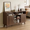 image:imageVINGLI 58 Fluted TV Stand for TVs up to 70 Modern TV Stand with Storage amp Adjustable Shelves Elegant Media Console Entertainment Center for Living Room amp Bedroom WalnutWalnut Wood