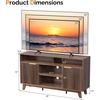 image:imageVINGLI 58 Fluted TV Stand for TVs up to 70 Modern TV Stand with Storage amp Adjustable Shelves Elegant Media Console Entertainment Center for Living Room amp Bedroom WalnutWalnut Wood