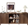 image:imageVINGLI 58 Fluted TV Stand for TVs up to 70 Modern TV Stand with Storage amp Adjustable Shelves Elegant Media Console Entertainment Center for Living Room amp Bedroom WalnutWalnut Wood