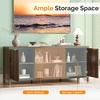 image:imageVINGLI 58 Fluted TV Stand for TVs up to 70 Modern TV Stand with Storage amp Adjustable Shelves Elegant Media Console Entertainment Center for Living Room amp Bedroom WalnutWalnut Wood