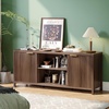 image:imageVINGLI 58 Fluted TV Stand for TVs up to 70 Modern TV Stand with Storage amp Adjustable Shelves Elegant Media Console Entertainment Center for Living Room amp Bedroom WalnutWalnut Wood