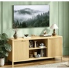 image:imageVINGLI 58 Fluted TV Stand for TVs up to 70 Modern TV Stand with Storage amp Adjustable Shelves Elegant Media Console Entertainment Center for Living Room amp Bedroom WalnutOak
