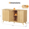 image:imageVINGLI 58 Fluted TV Stand for TVs up to 70 Modern TV Stand with Storage amp Adjustable Shelves Elegant Media Console Entertainment Center for Living Room amp Bedroom WalnutOak