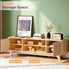 image:imageVINGLI 58 Fluted TV Stand for TVs up to 70 Modern TV Stand with Storage amp Adjustable Shelves Elegant Media Console Entertainment Center for Living Room amp Bedroom WalnutOak
