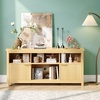image:imageVINGLI 58 Fluted TV Stand for TVs up to 70 Modern TV Stand with Storage amp Adjustable Shelves Elegant Media Console Entertainment Center for Living Room amp Bedroom WalnutOak