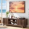 image:imageVINGLI 58 Fluted TV Stand for TVs up to 70 Modern TV Stand with Storage amp Adjustable Shelves Elegant Media Console Entertainment Center for Living Room amp Bedroom WalnutWalnut Wood
