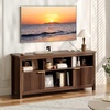 image:imageVINGLI 58 Fluted TV Stand for TVs up to 70 Modern TV Stand with Storage amp Adjustable Shelves Elegant Media Console Entertainment Center for Living Room amp Bedroom WalnutWalnut Wood