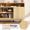 image:imageVINGLI 58 Fluted TV Stand for TVs up to 70 Modern TV Stand with Storage amp Adjustable Shelves Elegant Media Console Entertainment Center for Living Room amp Bedroom WalnutOak