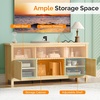 image:imageVINGLI 58 Fluted TV Stand for TVs up to 70 Modern TV Stand with Storage amp Adjustable Shelves Elegant Media Console Entertainment Center for Living Room amp Bedroom WalnutOak