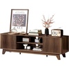 image:imageVINGLI 58 Fluted TV Stand for TVs up to 70 Modern TV Stand with Storage amp Adjustable Shelves Elegant Media Console Entertainment Center for Living Room amp Bedroom WalnutWalnut Wood
