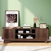 image:imageVINGLI 58 Fluted TV Stand for TVs up to 70 Modern TV Stand with Storage amp Adjustable Shelves Elegant Media Console Entertainment Center for Living Room amp Bedroom WalnutWalnut Wood