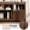 image:imageVINGLI 58 Fluted TV Stand for TVs up to 70 Modern TV Stand with Storage amp Adjustable Shelves Elegant Media Console Entertainment Center for Living Room amp Bedroom WalnutWalnut Wood