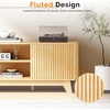 image:imageVINGLI 58 Fluted TV Stand for TVs up to 70 Modern TV Stand with Storage amp Adjustable Shelves Elegant Media Console Entertainment Center for Living Room amp Bedroom WalnutOak