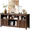 image:imageVINGLI 58 Fluted TV Stand for TVs up to 70 Modern TV Stand with Storage amp Adjustable Shelves Elegant Media Console Entertainment Center for Living Room amp Bedroom WalnutWalnut Wood