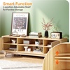 image:imageVINGLI 58 Fluted TV Stand for TVs up to 70 Modern TV Stand with Storage amp Adjustable Shelves Elegant Media Console Entertainment Center for Living Room amp Bedroom WalnutOak