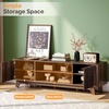 image:imageVINGLI 58 Fluted TV Stand for TVs up to 70 Modern TV Stand with Storage amp Adjustable Shelves Elegant Media Console Entertainment Center for Living Room amp Bedroom WalnutWalnut Wood