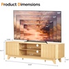 image:imageVINGLI 58 Fluted TV Stand for TVs up to 70 Modern TV Stand with Storage amp Adjustable Shelves Elegant Media Console Entertainment Center for Living Room amp Bedroom WalnutOak