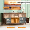 image:imageVINGLI 58 Fluted TV Stand for TVs up to 70 Modern TV Stand with Storage amp Adjustable Shelves Elegant Media Console Entertainment Center for Living Room amp Bedroom WalnutWalnut Wood