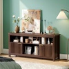 image:imageVINGLI 58 Fluted TV Stand for TVs up to 70 Modern TV Stand with Storage amp Adjustable Shelves Elegant Media Console Entertainment Center for Living Room amp Bedroom WalnutWalnut Wood