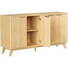 image:imageVINGLI 58 Fluted TV Stand for TVs up to 70 Modern TV Stand with Storage amp Adjustable Shelves Elegant Media Console Entertainment Center for Living Room amp Bedroom WalnutOak