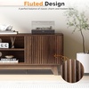 image:imageVINGLI 58 Fluted TV Stand for TVs up to 70 Modern TV Stand with Storage amp Adjustable Shelves Elegant Media Console Entertainment Center for Living Room amp Bedroom WalnutWalnut Wood