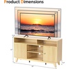 image:imageVINGLI 58 Fluted TV Stand for TVs up to 70 Modern TV Stand with Storage amp Adjustable Shelves Elegant Media Console Entertainment Center for Living Room amp Bedroom WalnutOak
