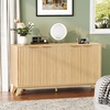image:imageVINGLI 58 Fluted TV Stand for TVs up to 70 Modern TV Stand with Storage amp Adjustable Shelves Elegant Media Console Entertainment Center for Living Room amp Bedroom WalnutOak