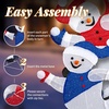 image:imageVINGLI 5FT Pop Up Lighted Snowman Christmas Decorations Outdoor Indoor Prelit 200 Warm White LED Snowman with Broom amp Stakes Collapsible Xmas Yard Lawn Garden Front Porch Patio Holiday DecorRunning 2D Snowman
