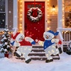 image:imageVINGLI 5FT Pop Up Lighted Snowman Christmas Decorations Outdoor Indoor Prelit 200 Warm White LED Snowman with Broom amp Stakes Collapsible Xmas Yard Lawn Garden Front Porch Patio Holiday DecorRunning 2D Snowman