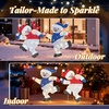 image:imageVINGLI 5FT Pop Up Lighted Snowman Christmas Decorations Outdoor Indoor Prelit 200 Warm White LED Snowman with Broom amp Stakes Collapsible Xmas Yard Lawn Garden Front Porch Patio Holiday DecorRunning 2D Snowman