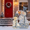 image:imageVINGLI 5FT Pop Up Lighted Snowman Christmas Decorations Outdoor Indoor Prelit 200 Warm White LED Snowman with Broom amp Stakes Collapsible Xmas Yard Lawn Garden Front Porch Patio Holiday DecorDancing 2D Snowman