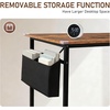 image:imageVINGLI 63 Inch Computer Office Modern Simple Gaming Desk with Side Fabric Drawer amp Hook Up WearResistant Surface Writing Desk Work Desk for Bedroom Living Room Rustic Brown