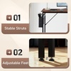 image:imageVINGLI 63 Inch Computer Office Modern Simple Gaming Desk with Side Fabric Drawer amp Hook Up WearResistant Surface Writing Desk Work Desk for Bedroom Living Room Rustic Brown