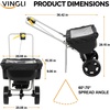 image:imageVINGLI 70lbs Fertilizer Spreader with 15 Adjustable Drop Rate PreAssembled WalkBehind Seed Spreader with 9 Tire for MultiTerrain Broadcast Spreader for Lawn Care amp Seed SpreadingBlack