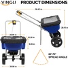 image:imageVINGLI 70lbs Fertilizer Spreader with 15 Adjustable Drop Rate PreAssembled WalkBehind Seed Spreader with 9 Tire for MultiTerrain Broadcast Spreader for Lawn Care amp Seed SpreadingBlue