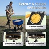 image:imageVINGLI 70lbs Fertilizer Spreader with 15 Adjustable Drop Rate PreAssembled WalkBehind Seed Spreader with 9 Tire for MultiTerrain Broadcast Spreader for Lawn Care amp Seed SpreadingBlue