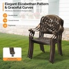 image:imageVINGLI 9 Pieces Outdoor Dining Set Cast Aluminium AllWeather Patio Dining Set for 8 with Umbrella Hole Outdoor Dining Table and Chairs with Cushion for Yard Garden Porch and Poolside Bronze9Piece Rectangle Table