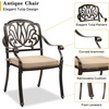 image:imageVINGLI 9 Pieces Outdoor Dining Set Cast Aluminium AllWeather Patio Dining Set for 8 with Umbrella Hole Outdoor Dining Table and Chairs with Cushion for Yard Garden Porch and Poolside Bronze5Piece Round Table