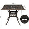 image:imageVINGLI 9 Pieces Outdoor Dining Set Cast Aluminium AllWeather Patio Dining Set for 8 with Umbrella Hole Outdoor Dining Table and Chairs with Cushion for Yard Garden Porch and Poolside Bronze5Piece Square Table