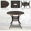 image:imageVINGLI 9 Pieces Outdoor Dining Set Cast Aluminium AllWeather Patio Dining Set for 8 with Umbrella Hole Outdoor Dining Table and Chairs with Cushion for Yard Garden Porch and Poolside Bronze5Piece Round Table