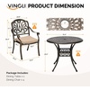 image:imageVINGLI 9 Pieces Outdoor Dining Set Cast Aluminium AllWeather Patio Dining Set for 8 with Umbrella Hole Outdoor Dining Table and Chairs with Cushion for Yard Garden Porch and Poolside Bronze5Piece Round Table