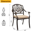 image:imageVINGLI 9 Pieces Outdoor Dining Set Cast Aluminium AllWeather Patio Dining Set for 8 with Umbrella Hole Outdoor Dining Table and Chairs with Cushion for Yard Garden Porch and Poolside Bronze5Piece Square Table