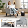 image:imageVINGLI Accent Chair for Living Room Chairs Reading Chair for Bedroom Chair Scooped Arm Chair Mid Century Modern Accent Chairs Upholstered Comfy Chair for Apartment Waiting Room 1 Texture Gray