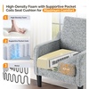 image:imageVINGLI Accent Chair for Living Room Chairs Reading Chair for Bedroom Chair Scooped Arm Chair Mid Century Modern Accent Chairs Upholstered Comfy Chair for Apartment Waiting Room 1 Texture Gray