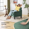 image:imageVINGLI Accent Chairs Set of 2 Dark Green Upholstered Linen Accent Chair for Living Room Bedroom MidCentury Modern Arm Chair Comfy Reading Chair with Scooped Arms
