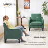 image:imageVINGLI Accent Chairs Set of 2 Dark Green Upholstered Linen Accent Chair for Living Room Bedroom MidCentury Modern Arm Chair Comfy Reading Chair with Scooped Arms